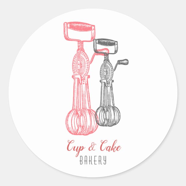 Sticker Rond Boulangerie Rétro, Boulangerie, Chef pâtissier, Be (Devant)