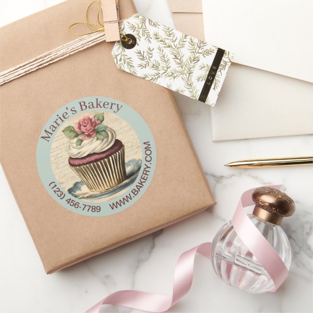 Sticker Rond Boulangerie vintage Baker Cake Caterer Cupcake (Cadeaux)