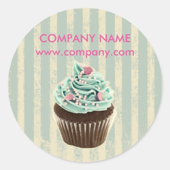 Sticker Rond boulangerie vintage moderne dessert cupcake (Devant)