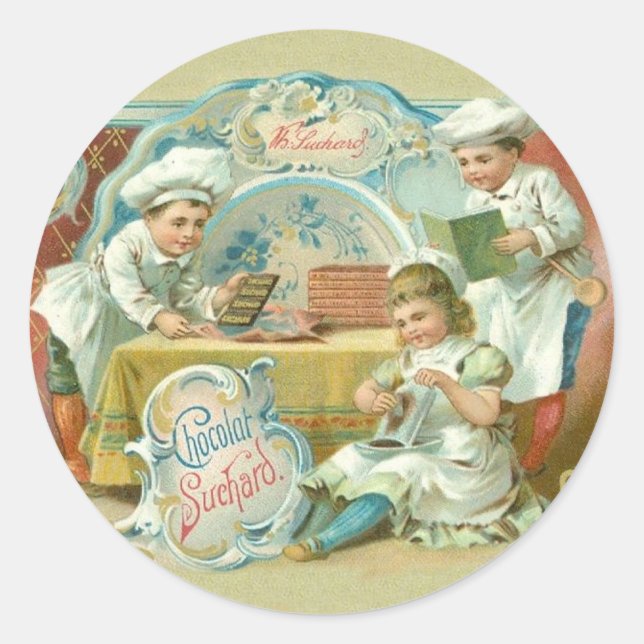 Sticker Rond Boulangeries au chocolat Antique (Devant)