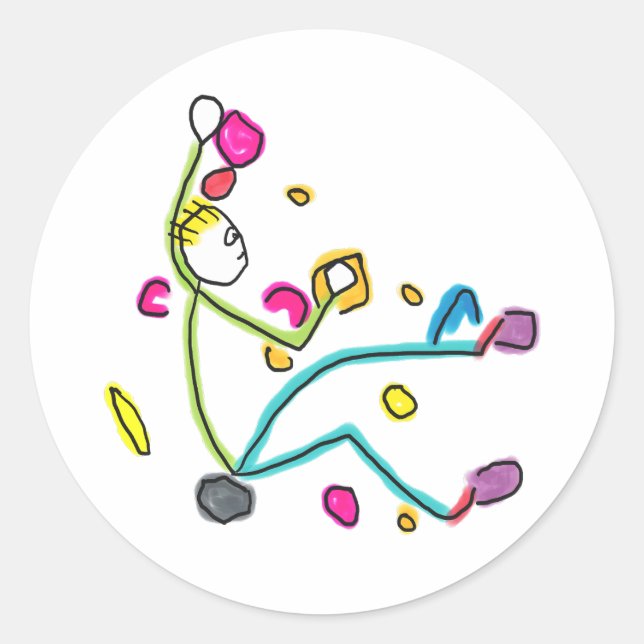 Sticker Rond Bouldering Stickman (Devant)