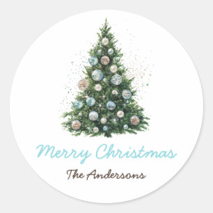 Sticker Rond Boule à facettes Ornement Arbre de Noël Fêtes sur 