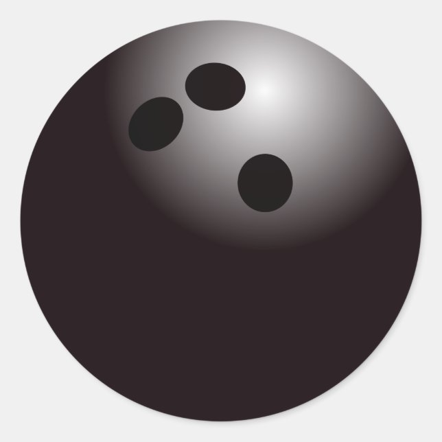 Sticker Rond Boule de Bowling noir (Devant)