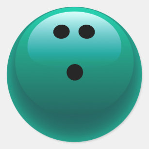 Sticker Rond Boule de bowling turquoise