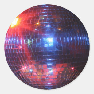 Sticker Rond Boule de disco avec des rayons laser