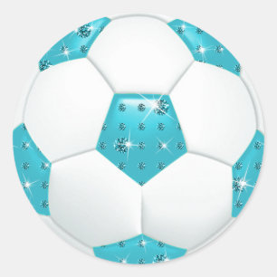 Sticker Rond Boule de football Aqua Gemstones Diamond