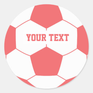 Sticker Rond Boule de football de texte personnalisé