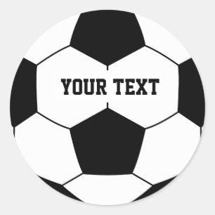 Sticker Rond Boule de football de texte personnalisé