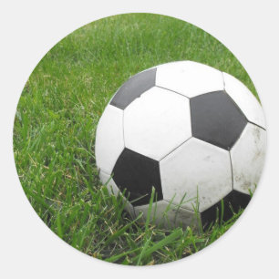 Sticker Rond Boule de football en herbe