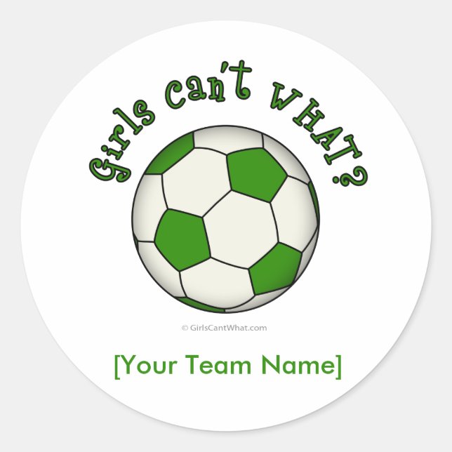Sticker Rond Boule de football en vert (Devant)