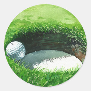 Sticker Rond Boule de golf à l'intérieur du trou pour trou dans