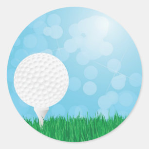 Sticker Rond boule de golf sur l'herbe