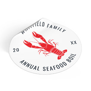 Sticker Rond Boule de homard d'été personnalisée pour la famill