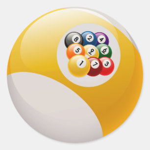 STICKER ROND BOULE DE NEUF DE BOULE BILLARDS DE SUPPORT