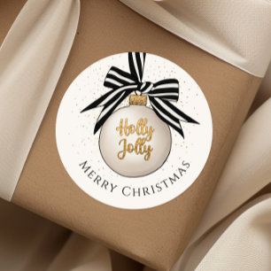 Sticker Rond Boule de Noël élégante et joyeuse 