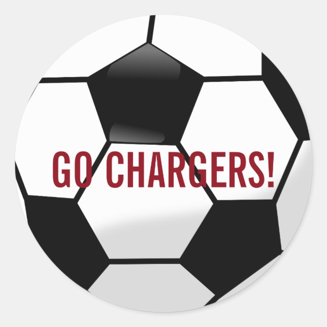 Sticker Rond Boule de soccer personnalisée avec nom et numéro d (Devant)