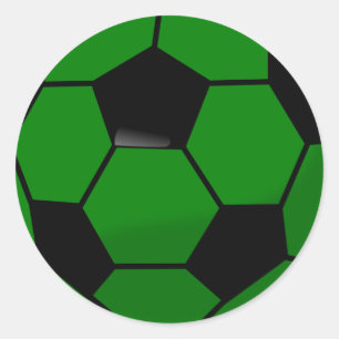 Sticker Rond Boule de soccer verte