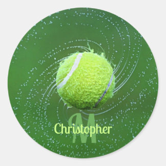 Sticker Rond Boule de Tennis Jaune personnalisée