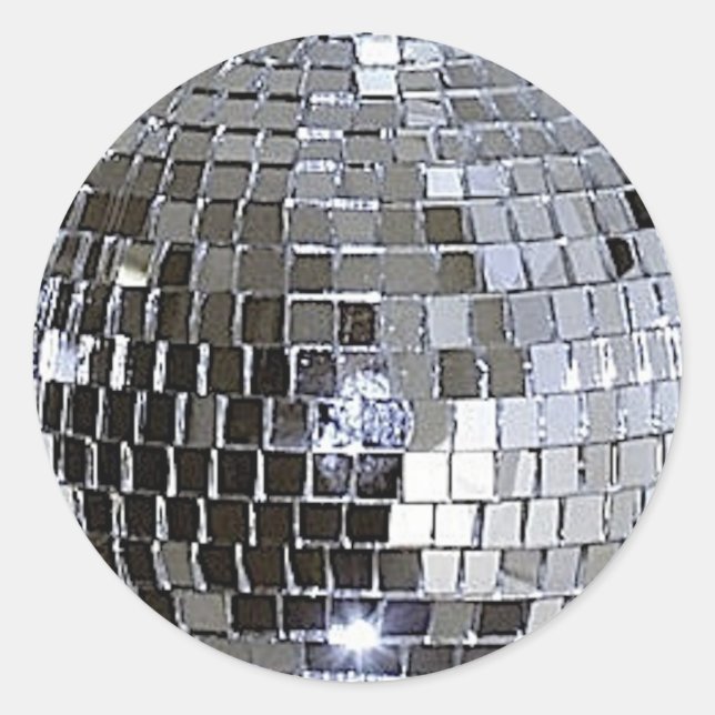 Sticker Rond Boule Disco Argent (Devant)