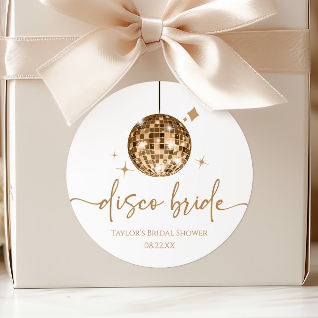 Sticker Rond Boule disco or Balle disco dorée Enterrement de vi (Créateur téléchargé)