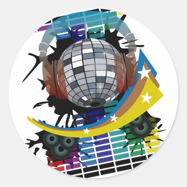 Sticker Rond Boule miroir (Devant)