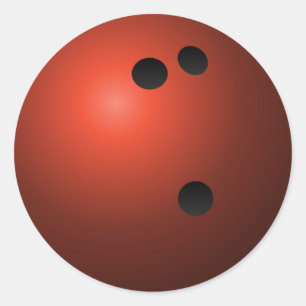 Sticker Rond Boule rouge de Bowling