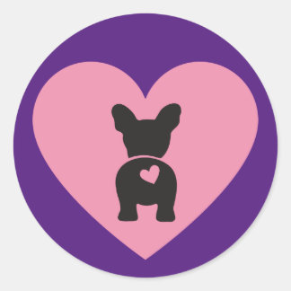 Sticker Rond Bouledogue français