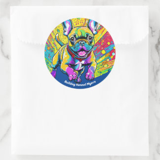 Sticker Rond Bouledogue français dans votre maison