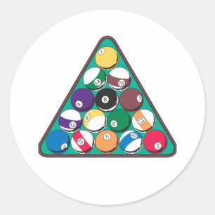 Sticker Rond Boules de billard en rack