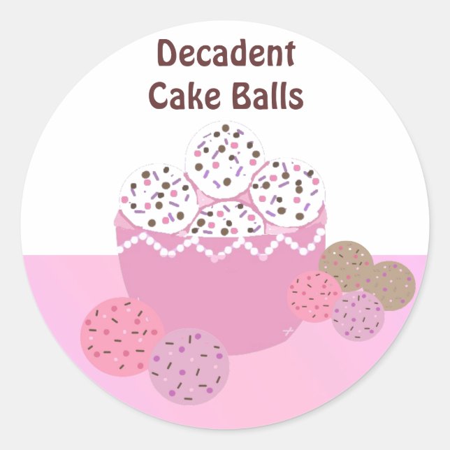 Sticker Rond Boules de gâteau décadent (Devant)