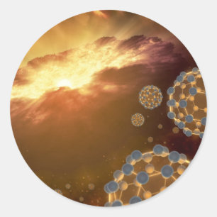 Sticker Rond Boules de Molécule les plus grosses de la NASA