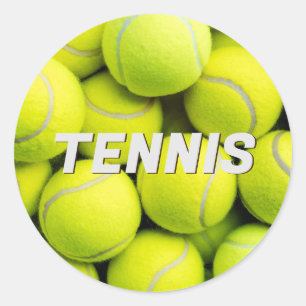 Sticker Rond Boules de tennis de texte personnalisées