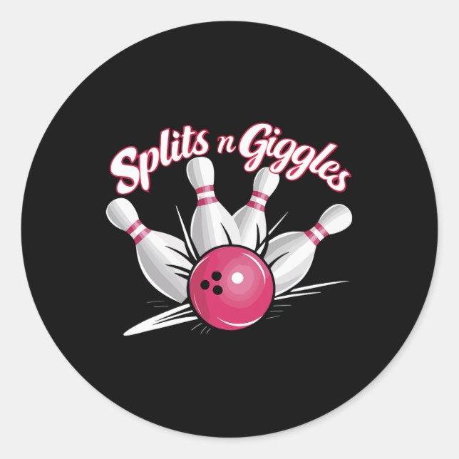 Sticker Rond Boules N Giggles Funny Bowling Bowling Bowling Bal (Devant)