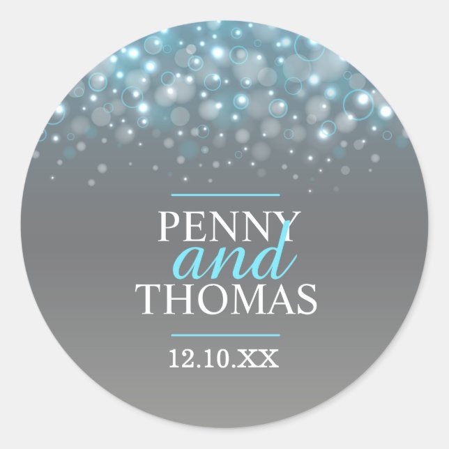 Sticker Rond Boules pétillantes de champagne moderne autocollan (Devant)