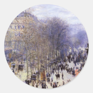 Sticker Rond Boulevard des Capucines par Claude Monet, Art nouv
