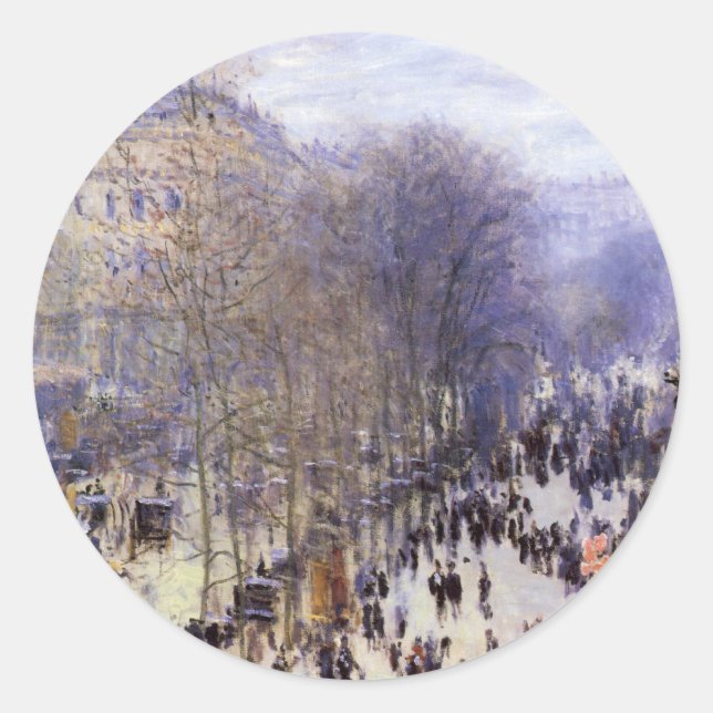 Sticker Rond Boulevard des Capucines par Claude Monet, Beaux-ar (Devant)