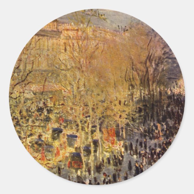Sticker Rond Boulevard des Capucines par Claude Monet, Beaux-ar (Devant)