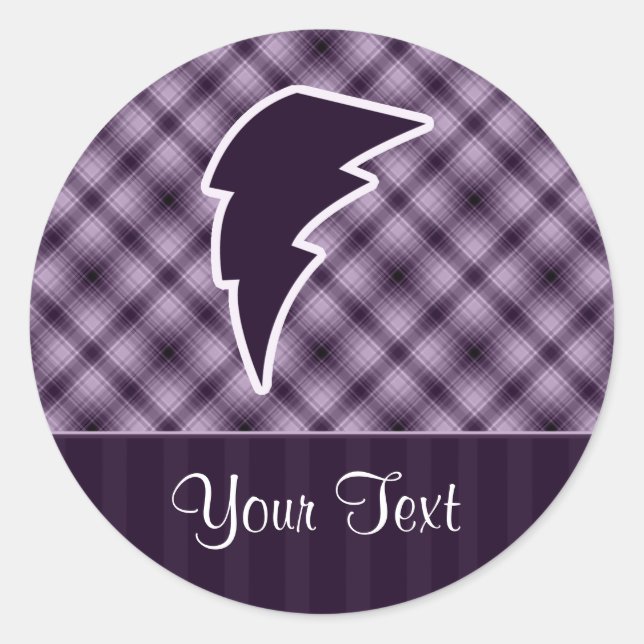 Sticker Rond Boulon de foudre violet (Devant)