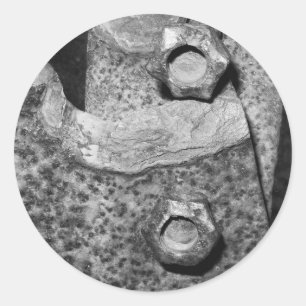 Sticker Rond Boulons et vis rouillés