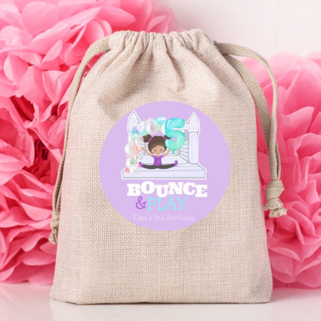 Sticker Rond Bounce House Jump Jouer cinquième anniversaire (Créateur téléchargé)