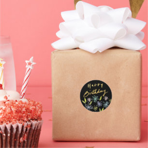 Sticker Rond Bouquet d'Anniversaire Gold Classy