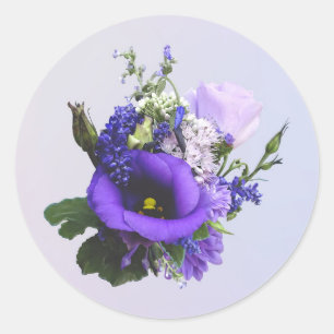 Sticker Rond Bouquet dans les tons violets