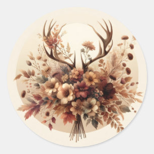 Sticker Rond Bouquet de bois de cerf d'automne