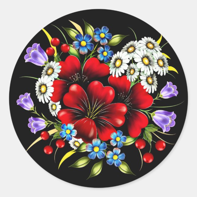 Sticker Rond Bouquet de fleurs-33752 (Devant)