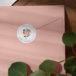 Sticker Rond Bouquet de fleurs d'automne Botanique Adresse de r<br><div class="desc">Conçu pour correspondre à notre collection de mariages Rustic Bloom et à nos accessoires, cet autocollant blanc rond est parfait pour sceller vos enveloppes d'invitation avec votre adresse de retour. Le design présente une aquarelle illustrant le bouquet floral de roses, de mamans, de pivoines et de feuilles avec votre adresse...</div>