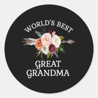 Sticker Rond Bouquet De Fleurs Grandma Arrow Le Meilleur Du Mon
