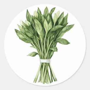 Sticker Rond Bouquet de Mariage d'aquarelle de verdure