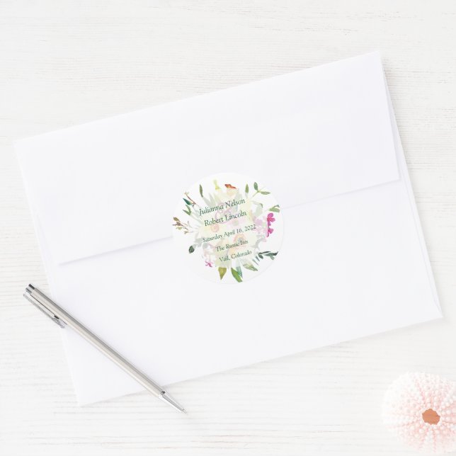 Sticker Rond Bouquet de mariage de jonquilles de printemps  (Enveloppe)