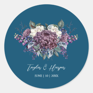 Sticker Rond Bouquet de mariage gothique esthétique sombre
