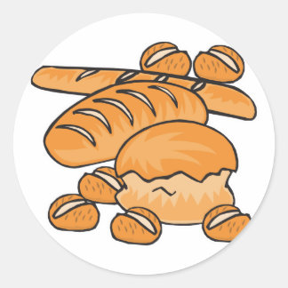 Sticker Rond bouquet de pain et petits pains
